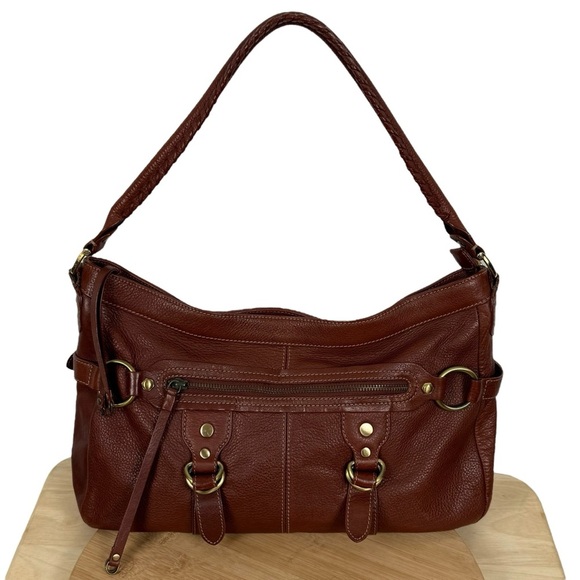 Via Spiga Erica Shoulder Bag – Style 35326 – Cigar Brown Pebbled Leather - Picture 2 of 12